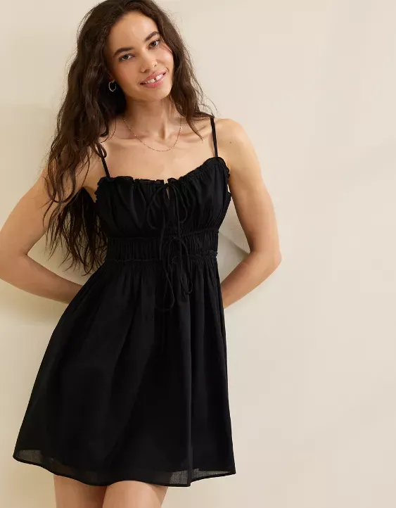 Aerie Tie Front Mini Dress