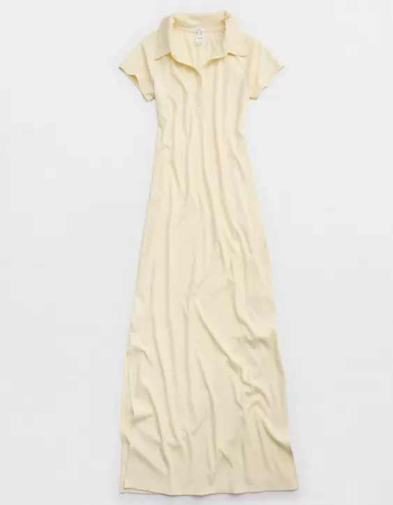 OFFLINE By Aerie Thumbs Up Heavyweight Polo Maxi Dress