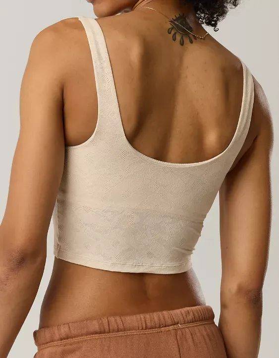 OFFLINE By Aerie Lace Low Key Longline Sports Bra