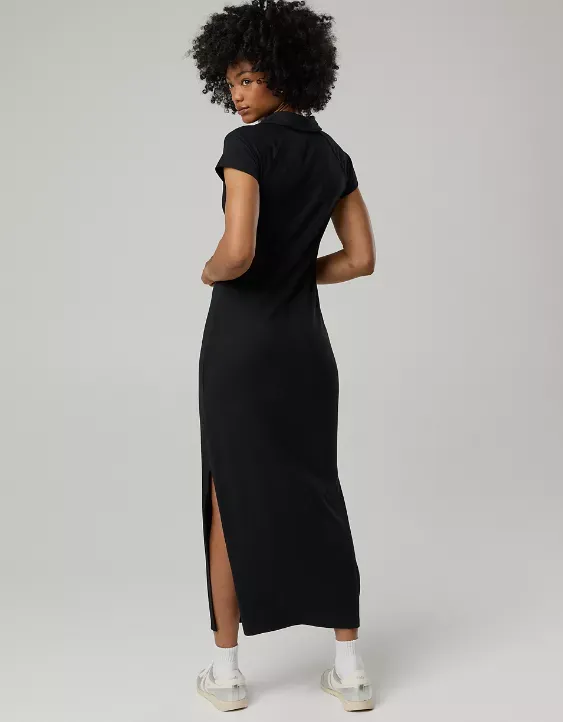 OFFLINE By Aerie Thumbs Up Heavyweight Polo Maxi Dress