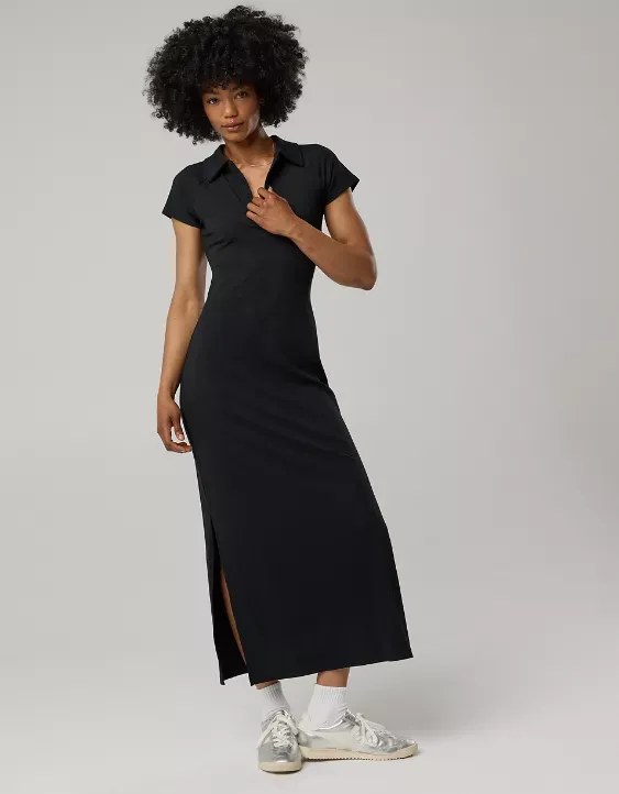 OFFLINE By Aerie Thumbs Up Heavyweight Polo Maxi Dress