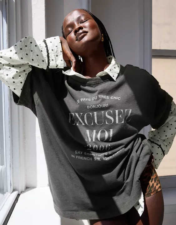 Aerie Crew Oversized Boyfriend T-Shirt