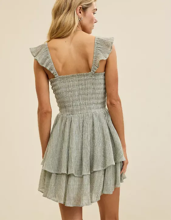 Aerie Plaid Handkerchief Mini Dress