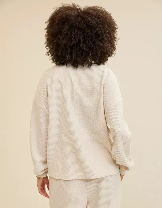 Aerie Waffle Henley Sweatshirt