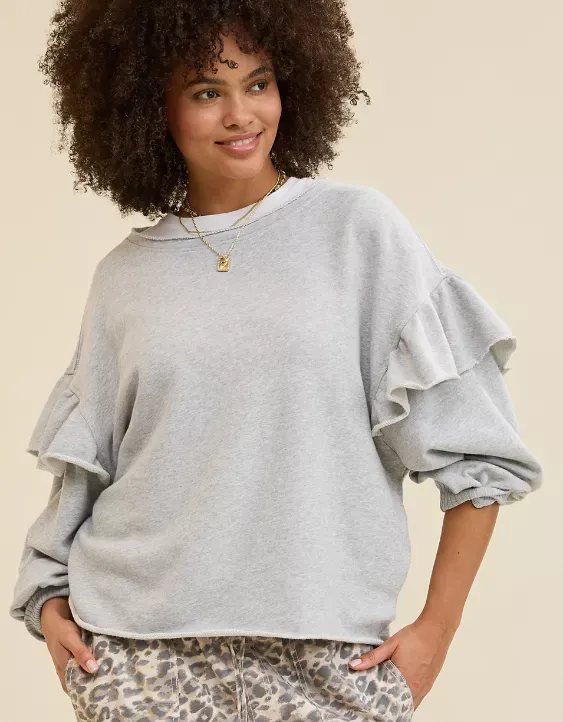 Aerie Ruffle Sleeve Sweatshirt