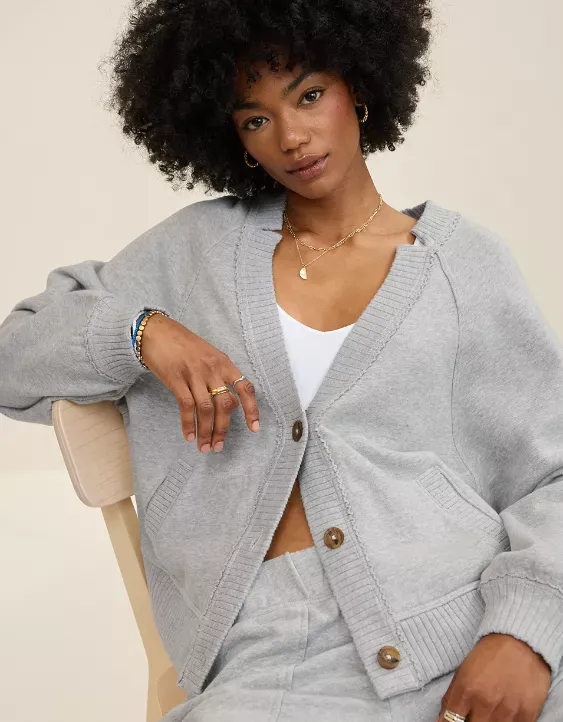 Aerie Fleece Cardigan