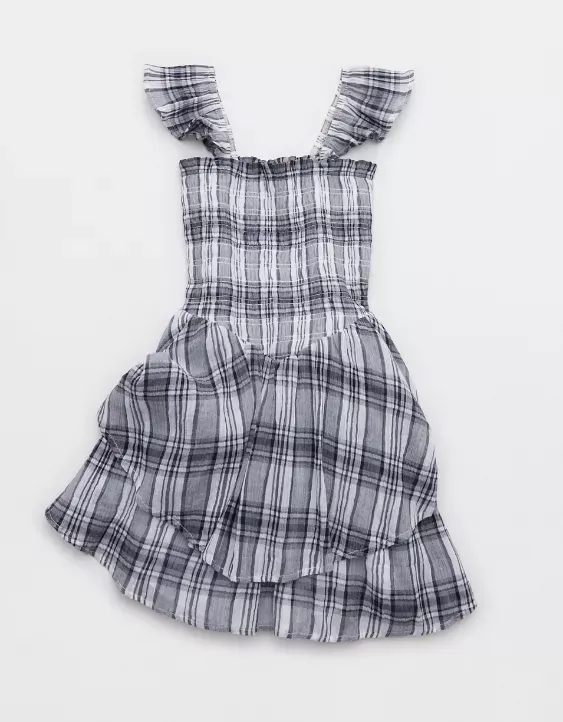 Aerie Plaid Handkerchief Mini Dress