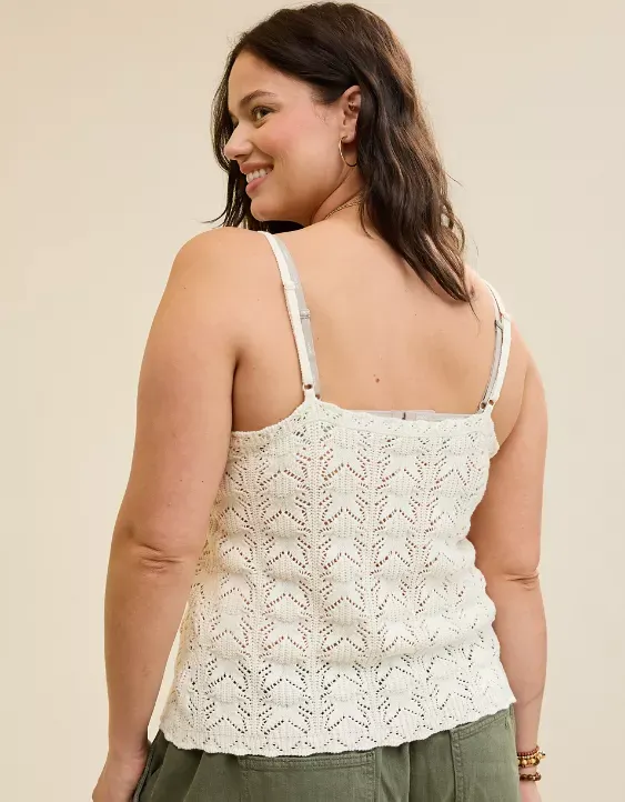 Aerie Sweater Button Front Tank Top