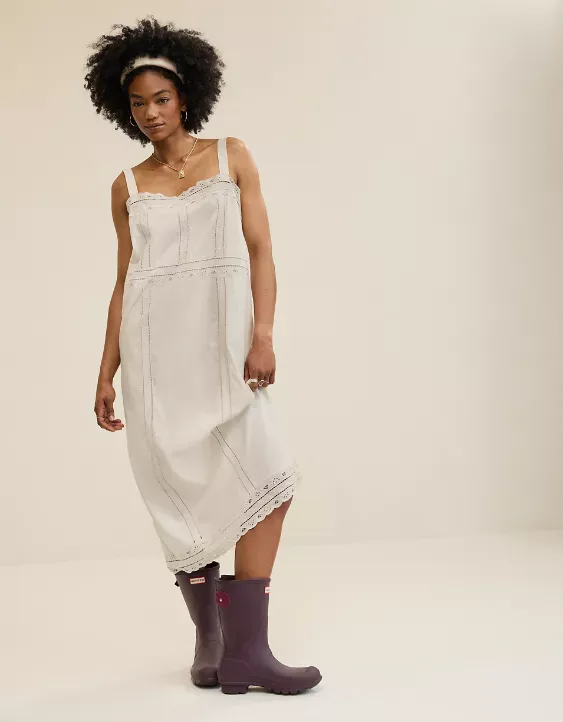 Aerie Embroidered Midaxi Dress