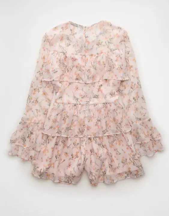 AE Long-Sleeve Ruffle Romper