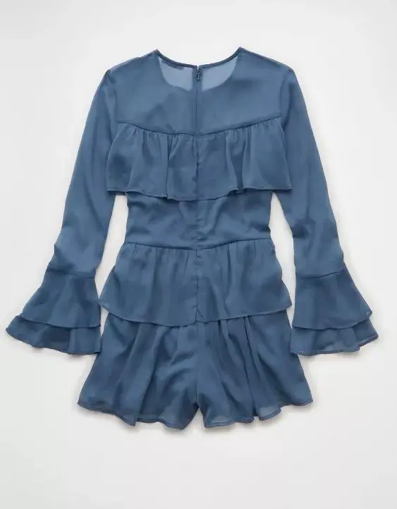 AE Long-Sleeve Ruffle Romper