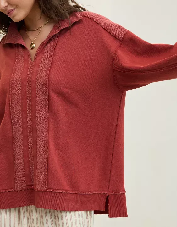 Aerie Starry Skies Open Neck Sweatshirt