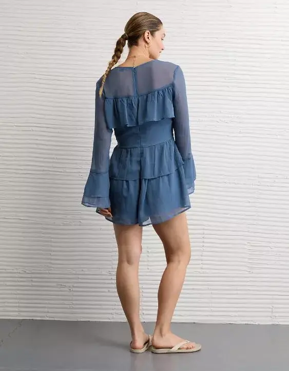 AE Long-Sleeve Ruffle Romper