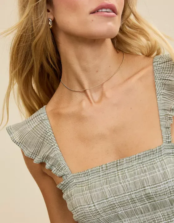 Aerie Plaid Handkerchief Mini Dress