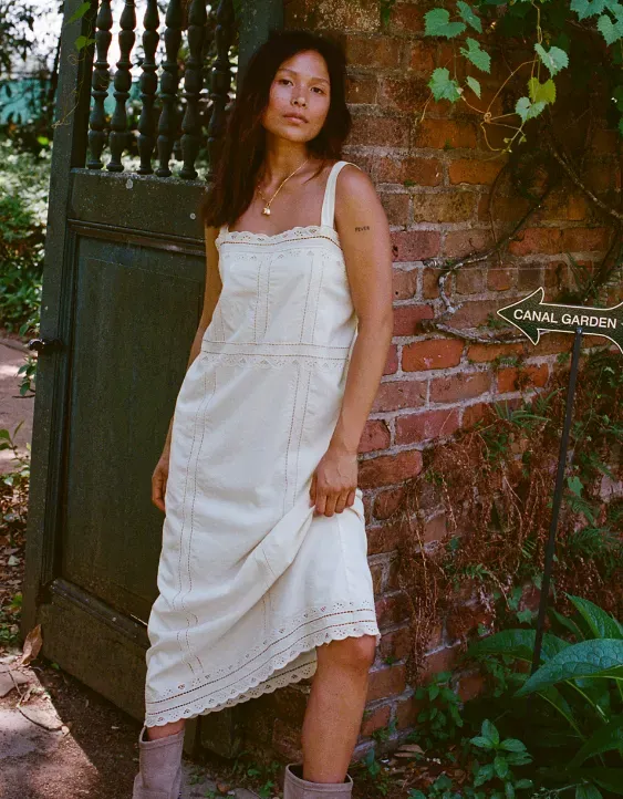 Aerie Embroidered Midaxi Dress