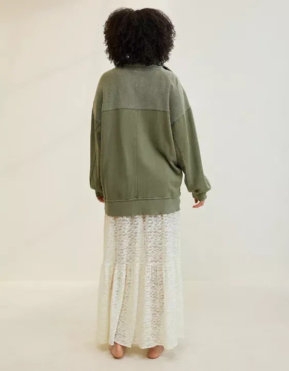 Aerie Starry Skies Open Neck Sweatshirt