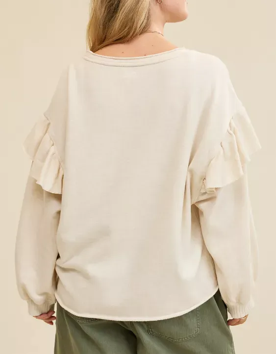 Aerie Ruffle Sleeve Sweatshirt