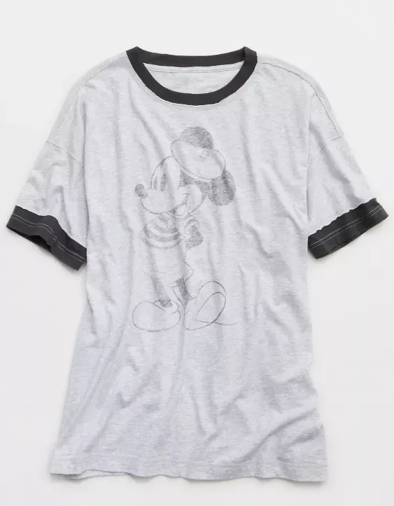 Aerie Mickey Mouse Crew Oversized Boyfriend T-Shirt