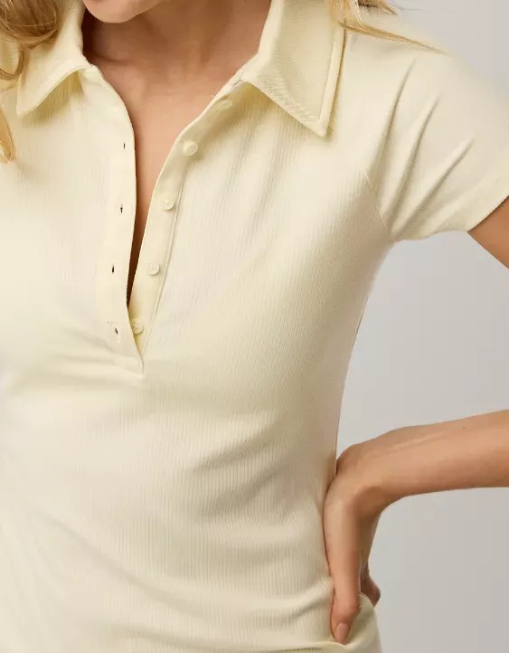 OFFLINE By Aerie Thumbs Up Heavyweight Polo Maxi Dress