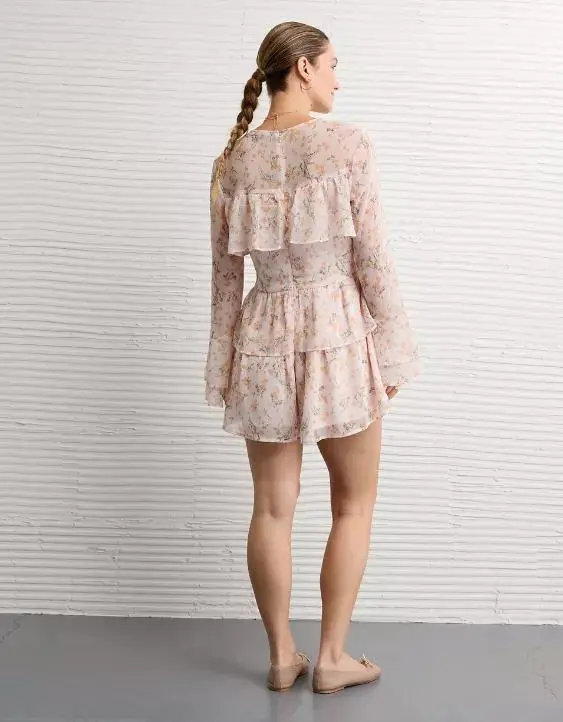 AE Long-Sleeve Ruffle Romper