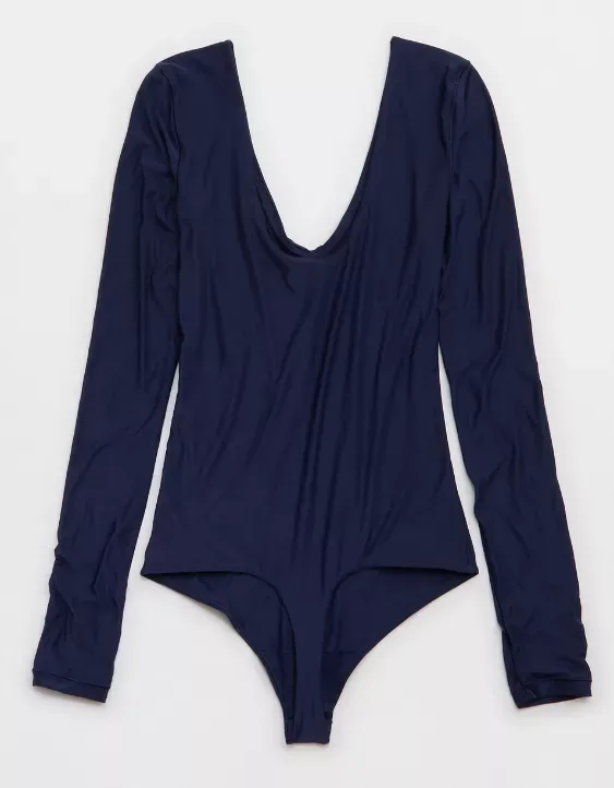 SMOOTHEZ Long Sleeve Plunge Bodysuit