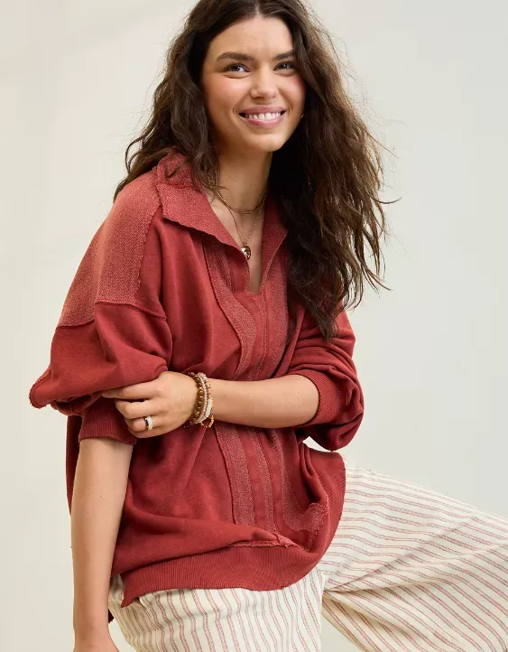 Aerie Starry Skies Open Neck Sweatshirt