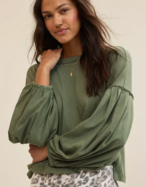 Aerie Slouchy Balloon Sleeve T-Shirt