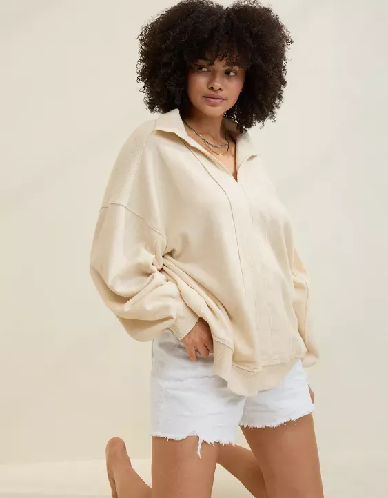 Aerie Starry Skies Open Neck Sweatshirt