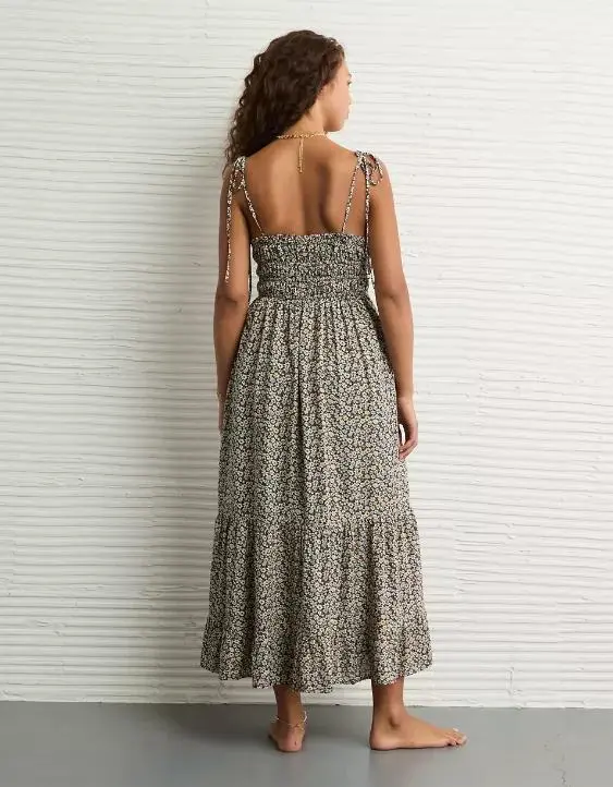 AE Sweetheart Tie Front Midi Dress