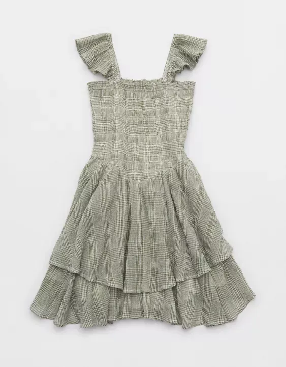 Aerie Plaid Handkerchief Mini Dress