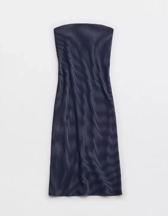 OFFLINE By Aerie Stripe Rib Night Out Midi Tube Dress