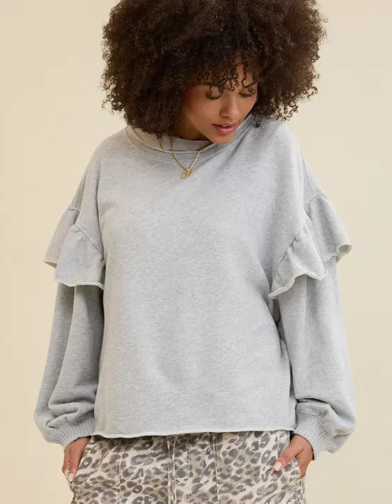 Aerie Ruffle Sleeve Sweatshirt