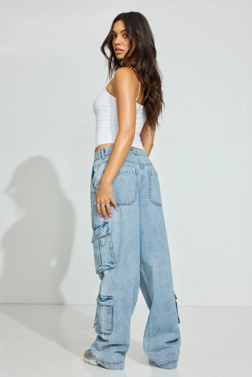 Low Rise Baggy Cargo Jeans