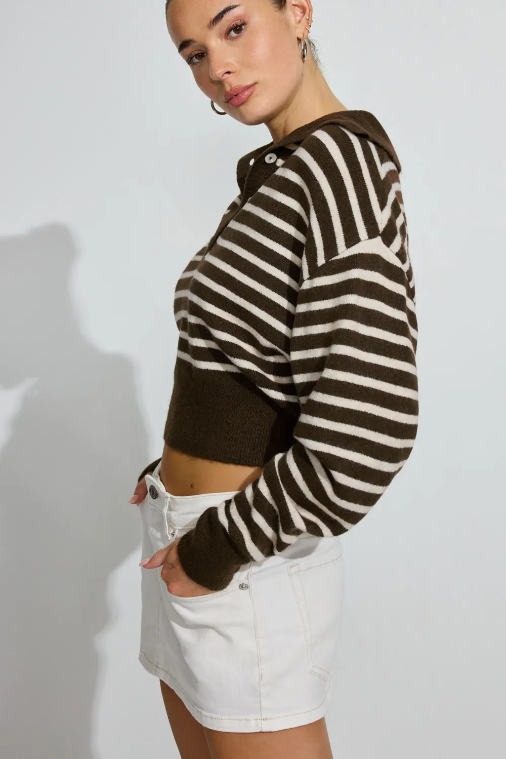 Long Sleeve Spongy Henley Sweater