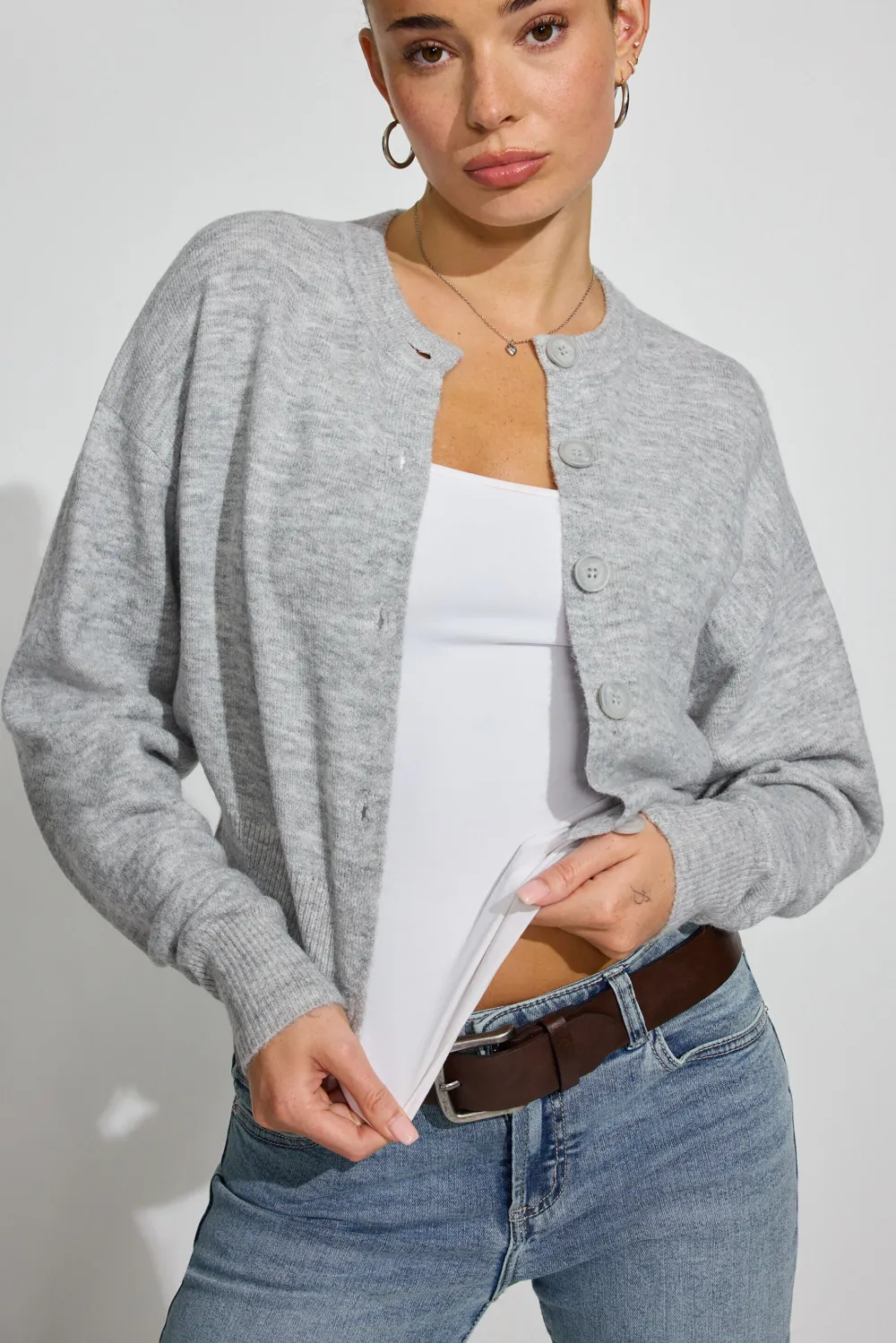 Renee Spongy Cropped Cardigan