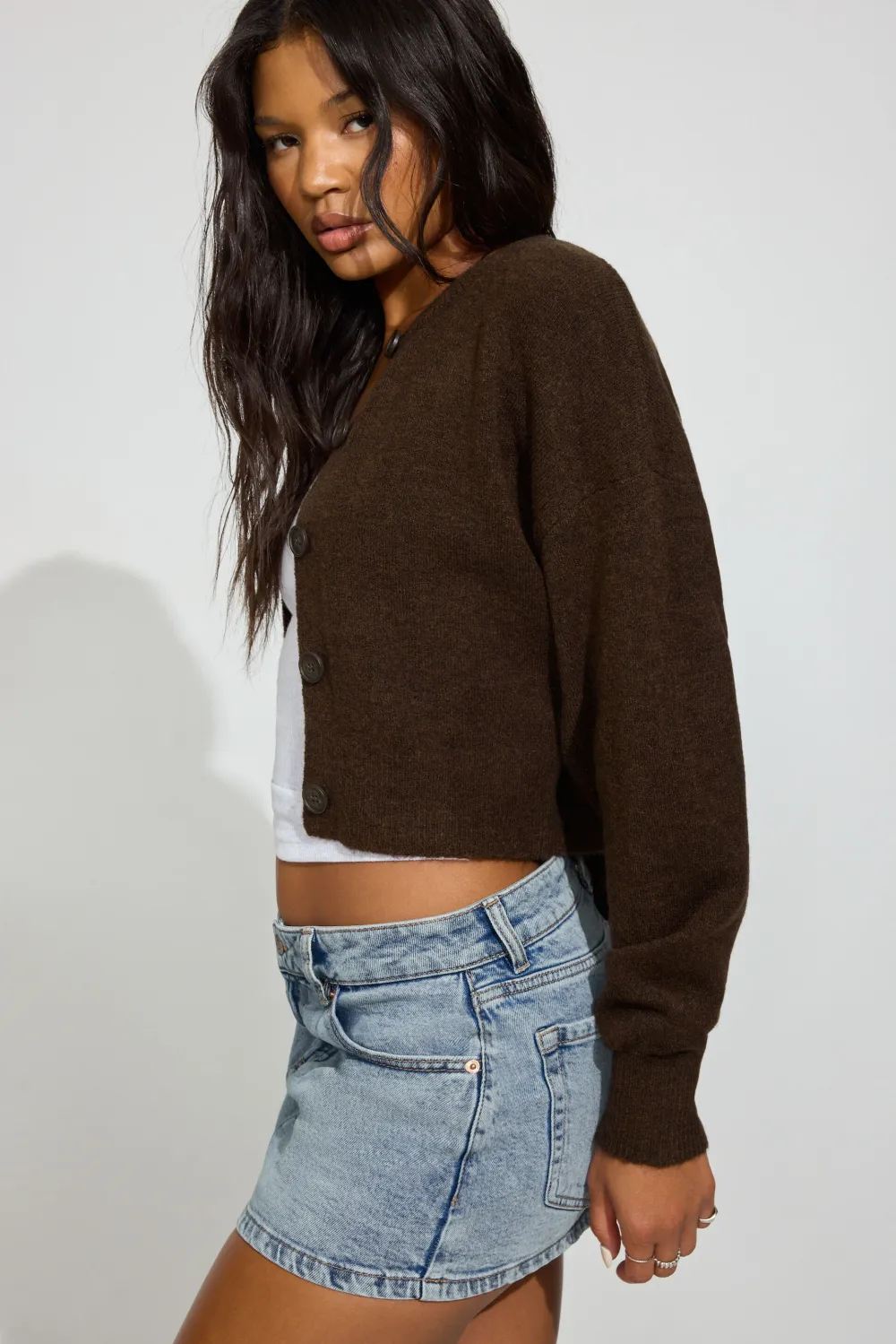 Renee Spongy Cropped Cardigan