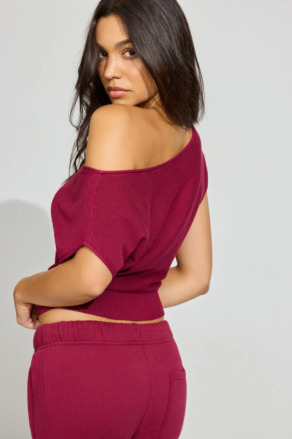 Asymmetric Cinched Waist Sweater