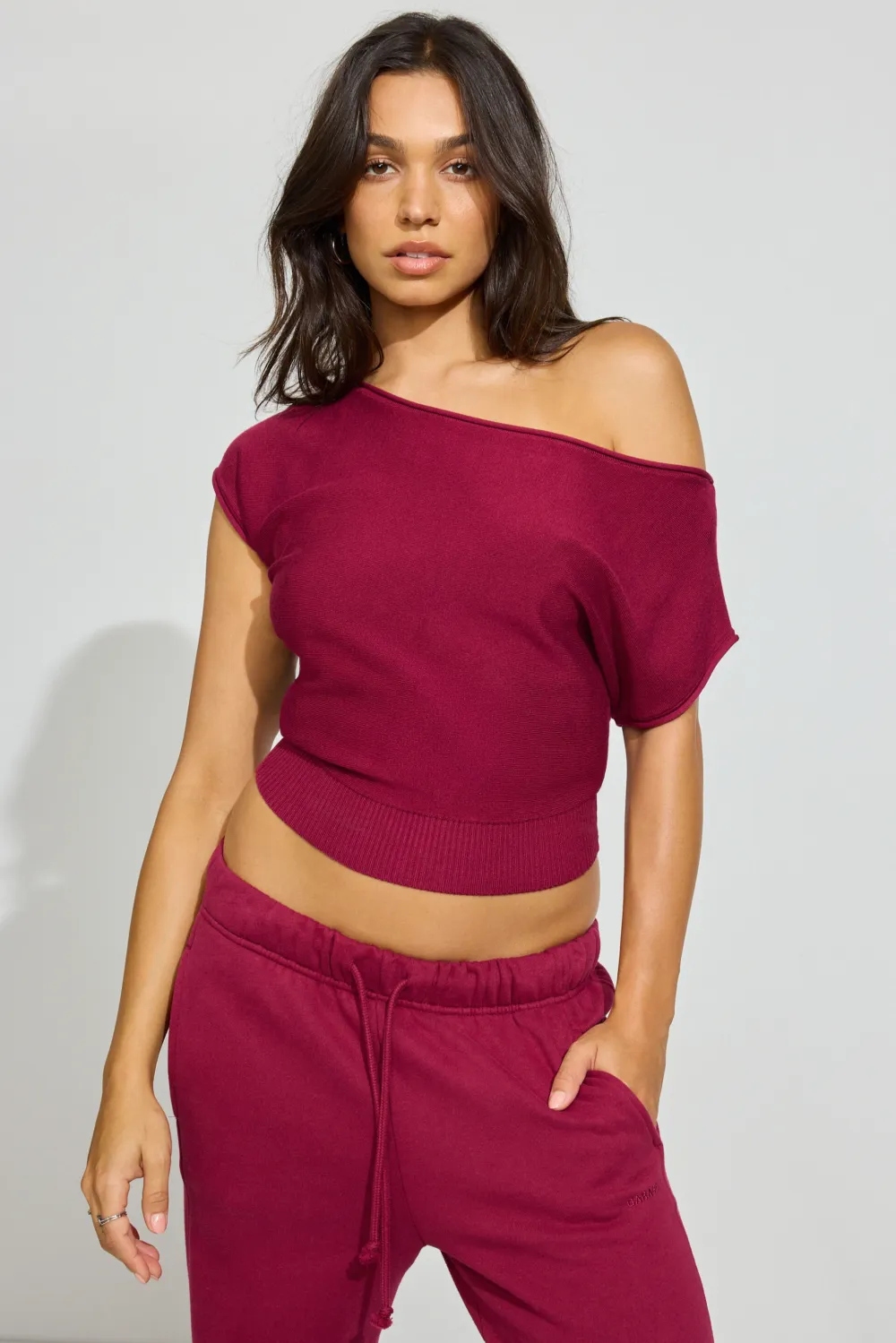 Asymmetric Cinched Waist Sweater