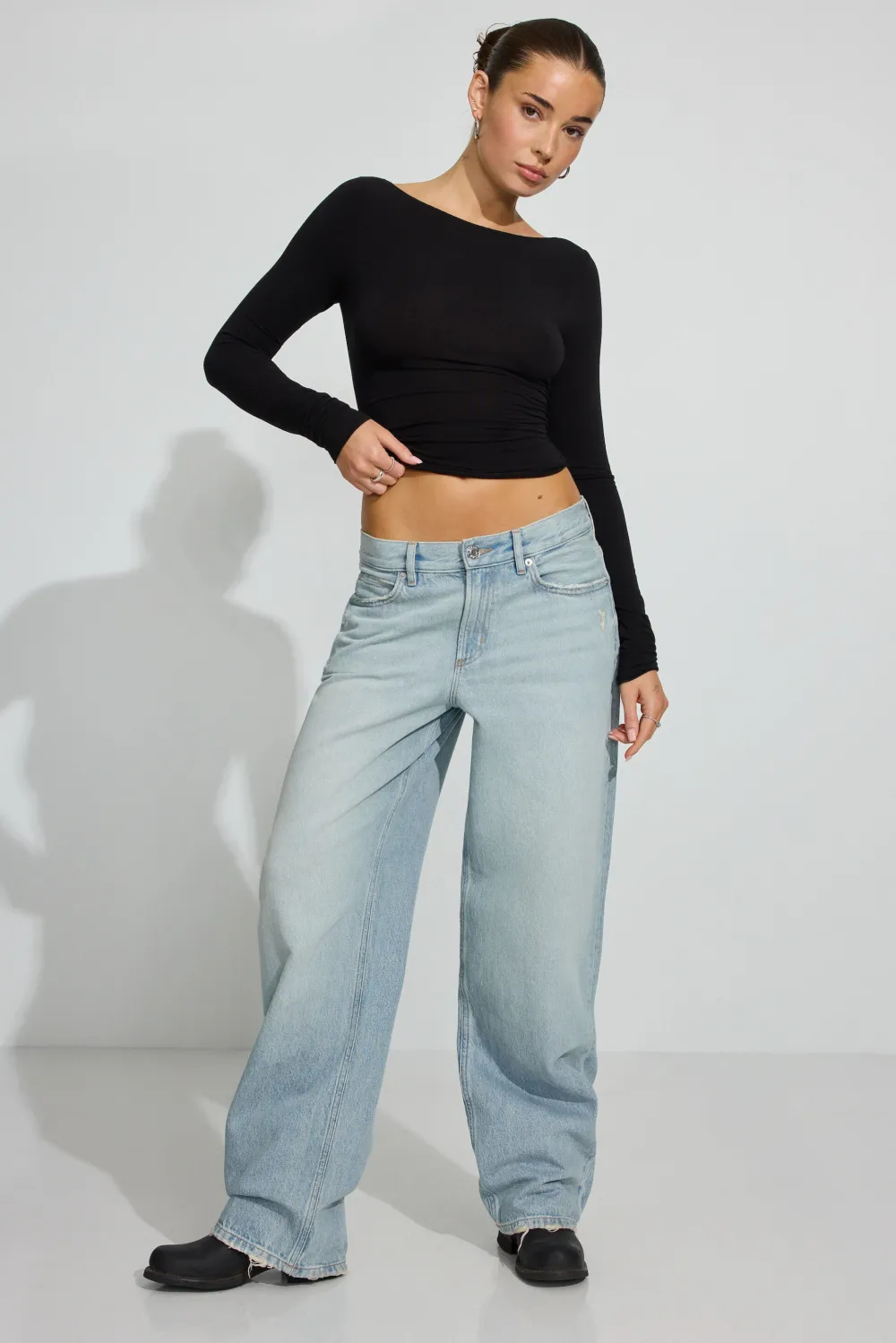 SexyCozy Boat Neck Long Sleeve Top