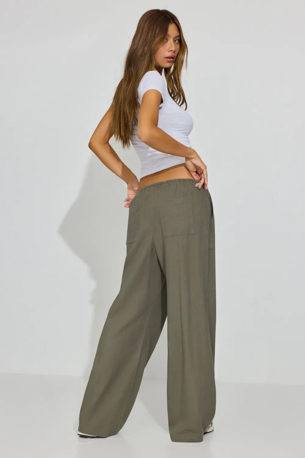 Millie Linen Pull-On Pants