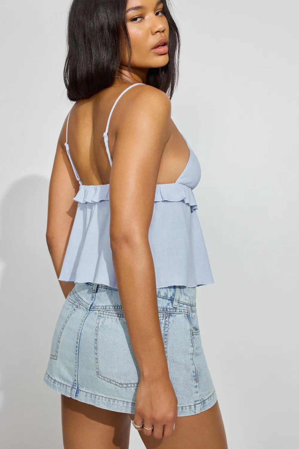 Strappy Peplum Cami Top