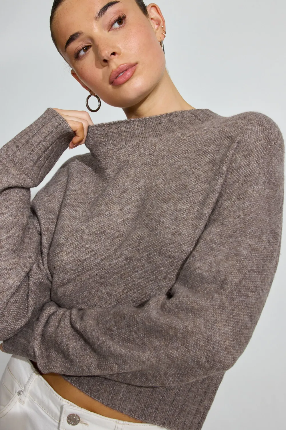 Long Sleeve Spongy Crewneck Sweater