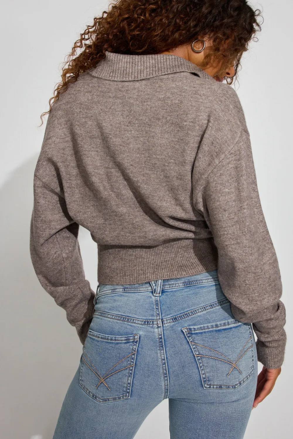 Long Sleeve Spongy Henley Sweater