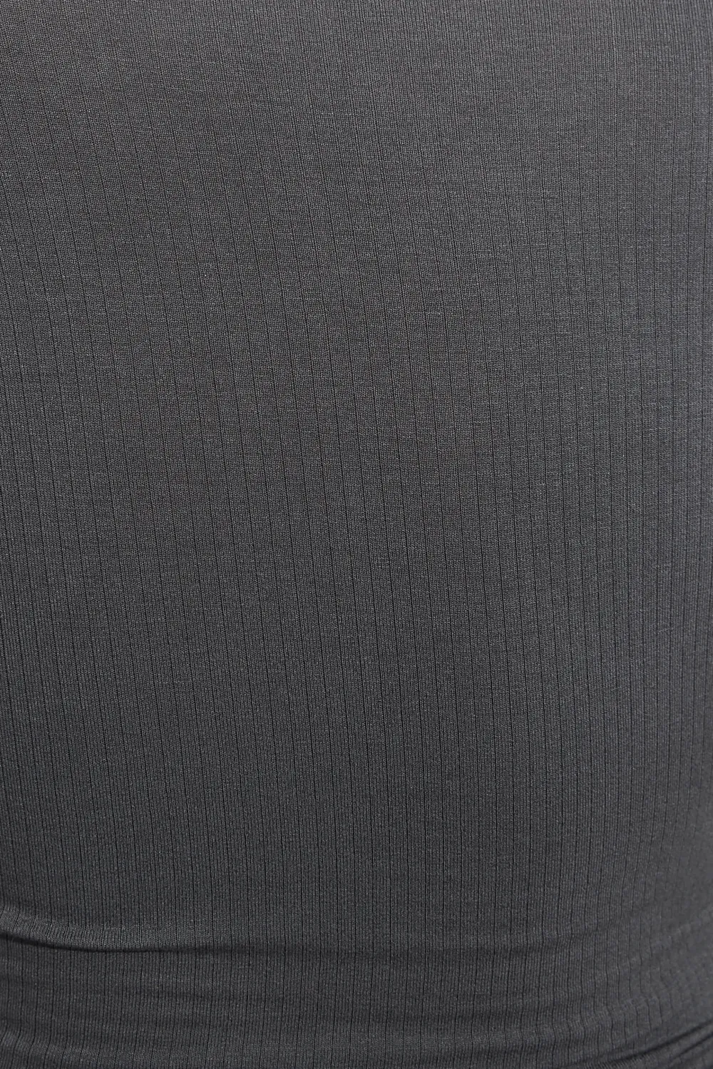 Sheer Ribbed Henley Long Sleeve Top