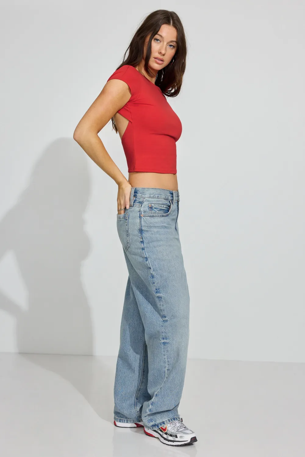 Crew Neck Open Back Tie Top