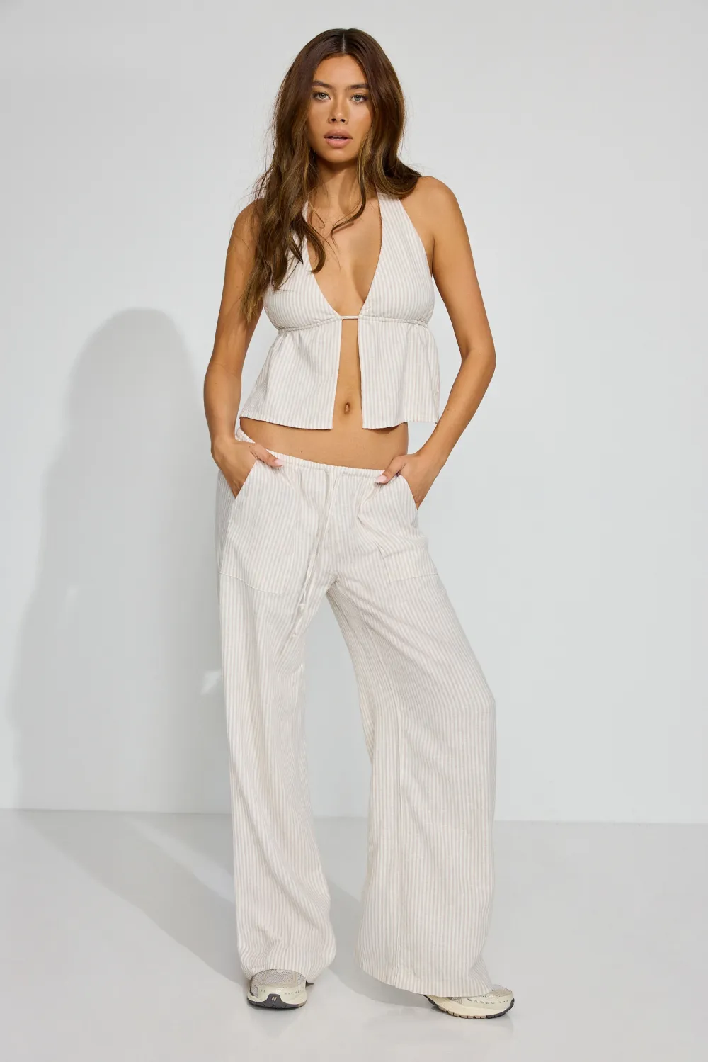 Millie Linen Pull-On Pants
