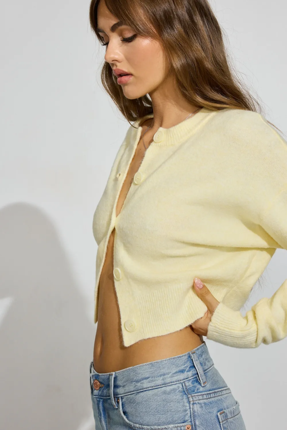 Renee Spongy Cropped Cardigan