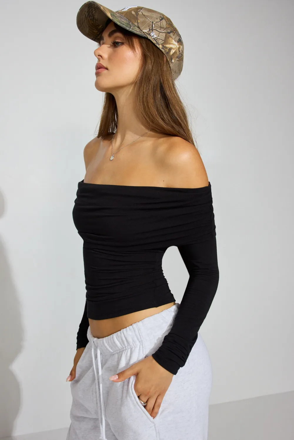 SexyCozy Off Shoulder Long Sleeve Top