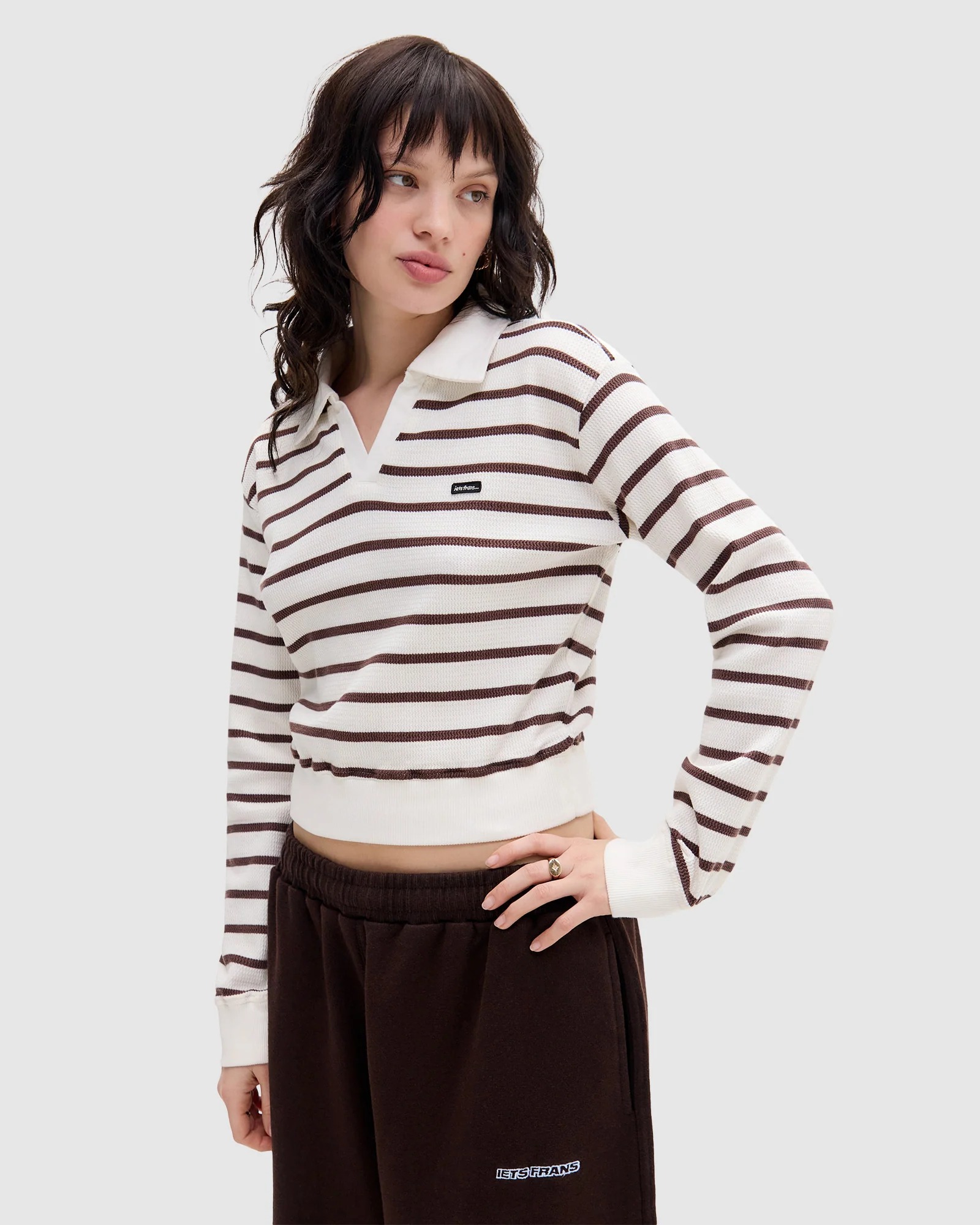 IETS FRANS Waffle Shrunken Stripe Rugby Shirt