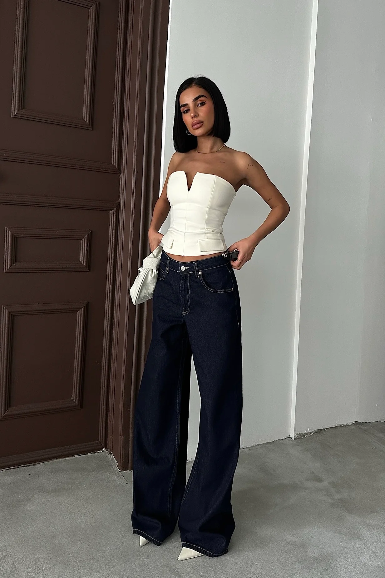 Light Wash Wide Leg Baggy Jeans